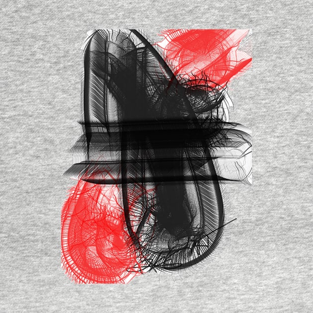 Red Black Abstract Digital Art Design by regiaart